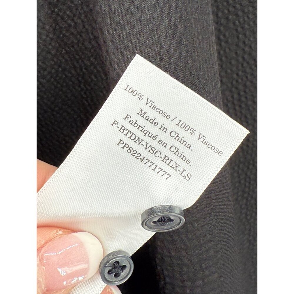 Everlane Satin Black Button Down Top 12 - Picture 7 of 8